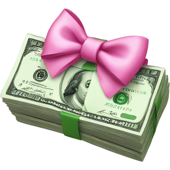 Money with pink bow