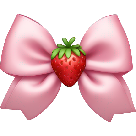 Pale pink bow with strawberry in the middle