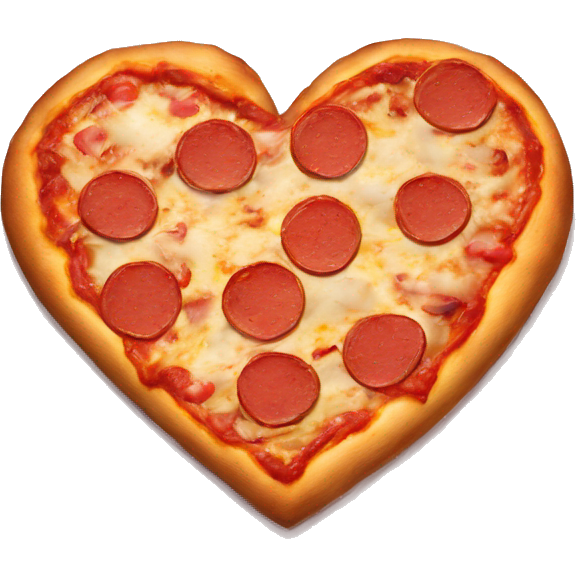 Pizza in the shape of a broken heart for Valentine's Day