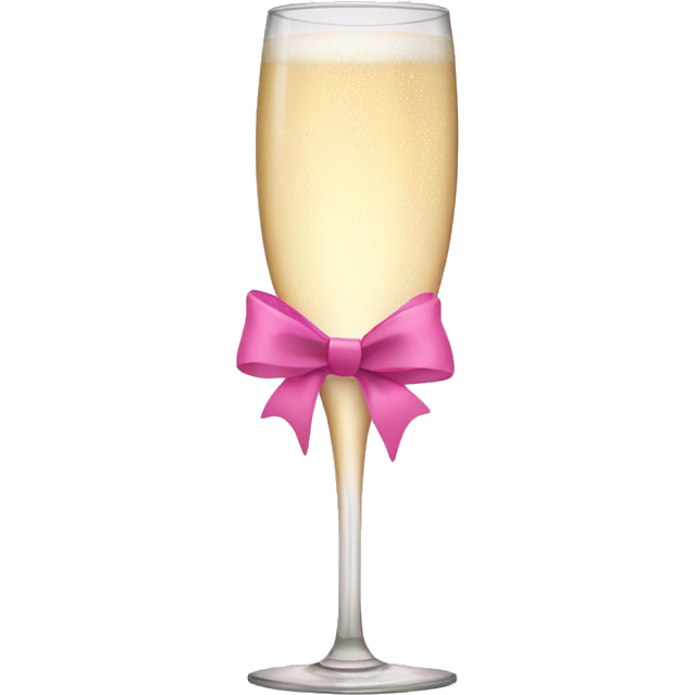 Champagne glass cheers with pink bow