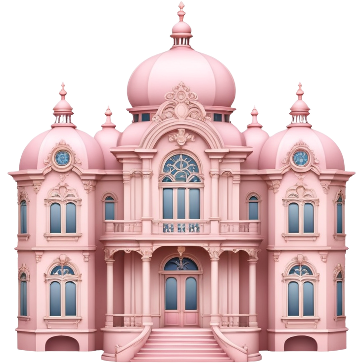 Light Pink Rococo mansion isometric