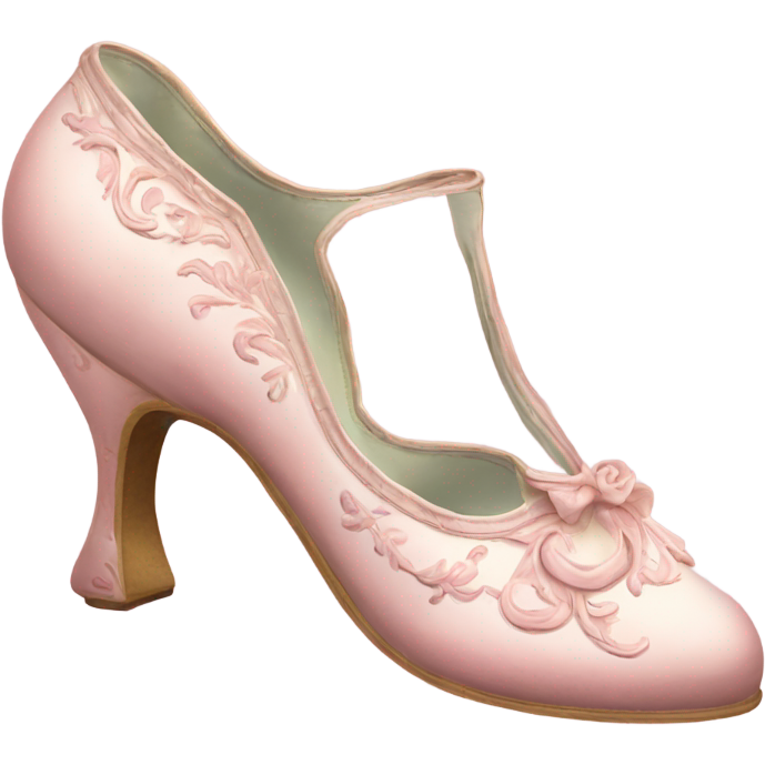 Vintage rococo light pink heel shoes