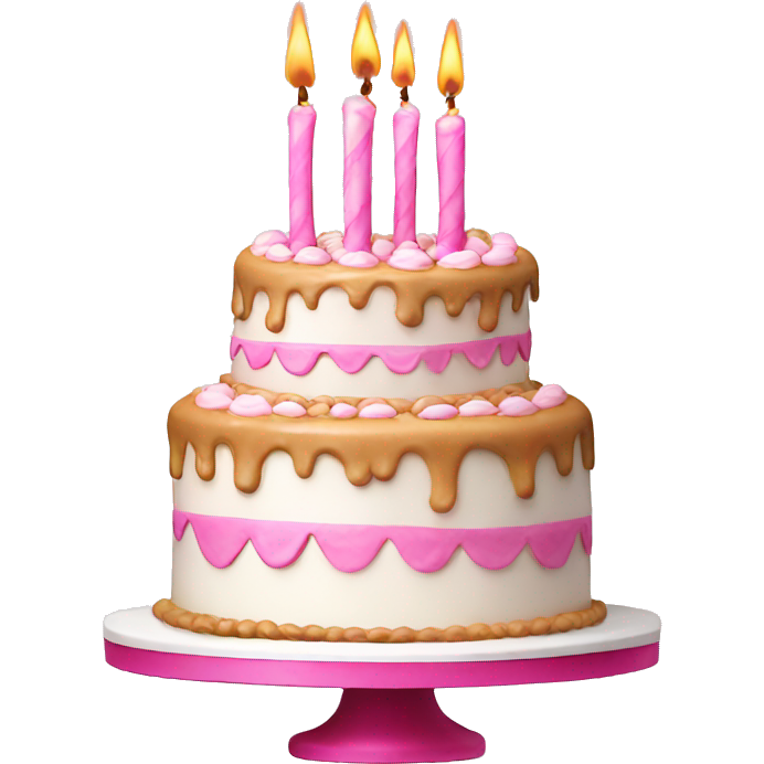Big Birthday cake pink and white