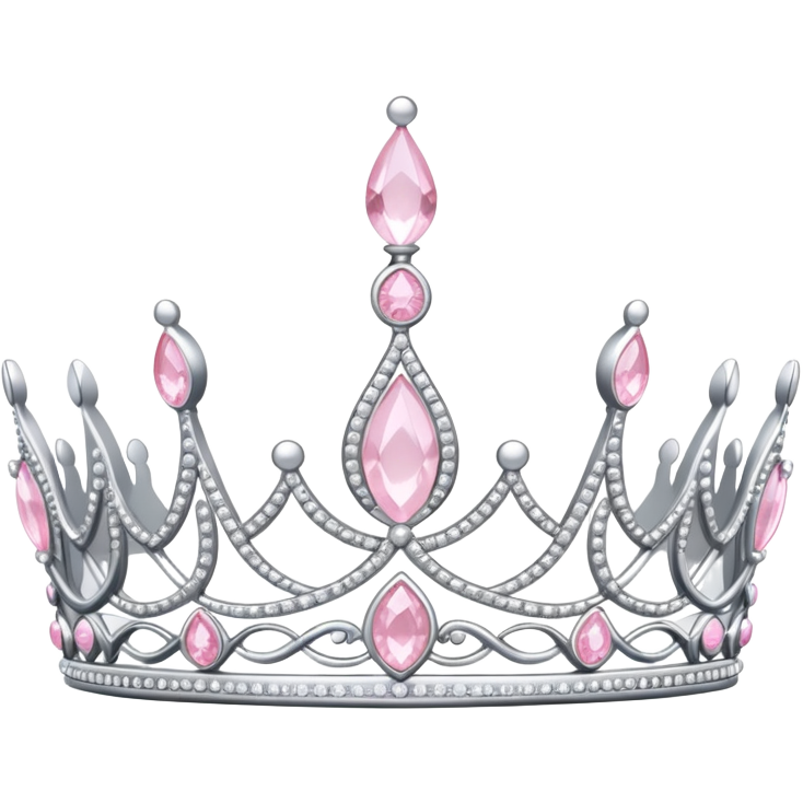 Pale pink tiara sparkly silver
