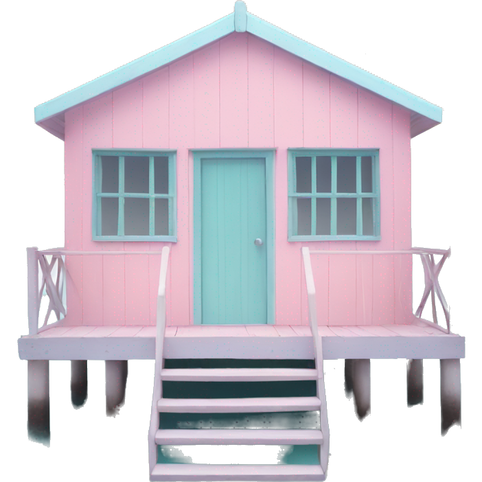 Pastel aesthetic beach hut