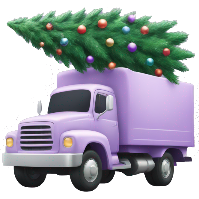 Pastel purple truck with Christmas tree