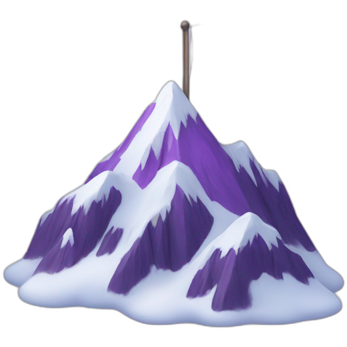 Purple snow peak with a flag purple at the top