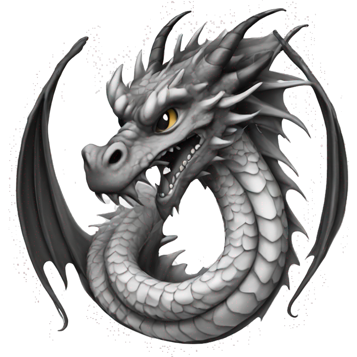 Black and white tattoo Design Dragon