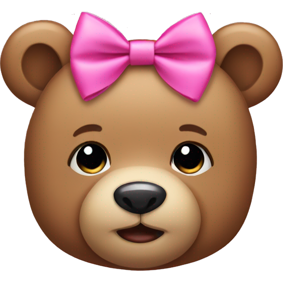 Teddy bear with pink bows on the ears
