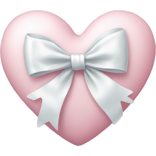 Pastel pink heart with white bow