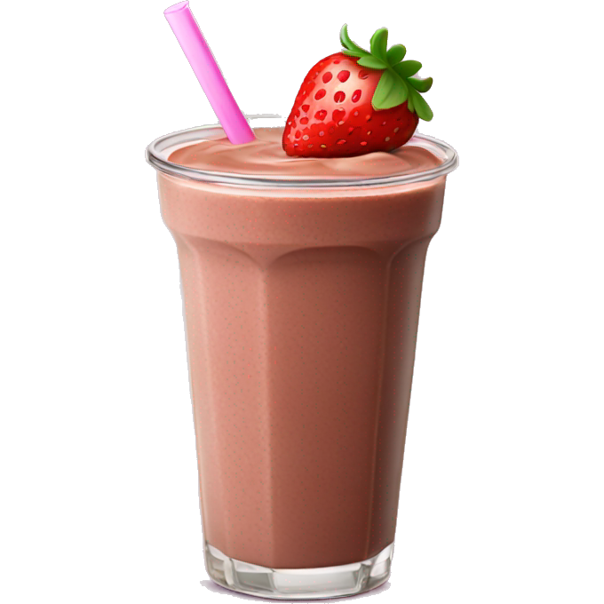 A chocolate strawberry smoothie boba drink