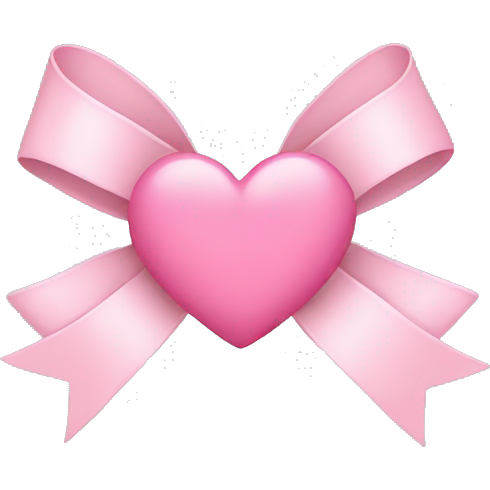 Bow with light pink heart