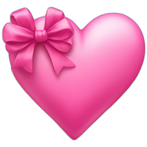Pink heart with a bow