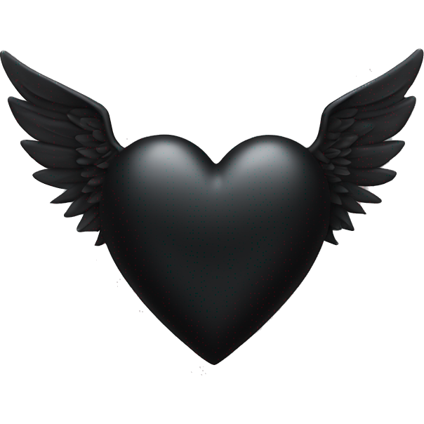Black heart with wings and horns