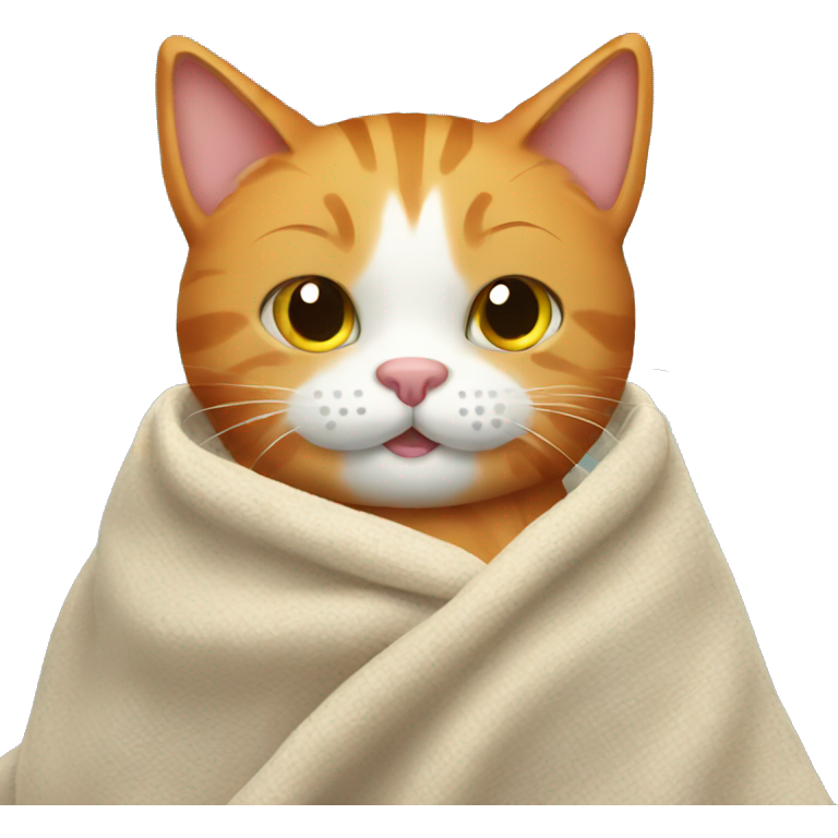 Ginger cat with blanket