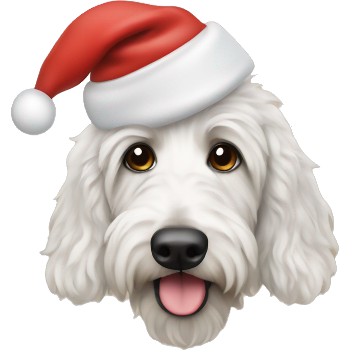 Bernadoodle with a santa hat