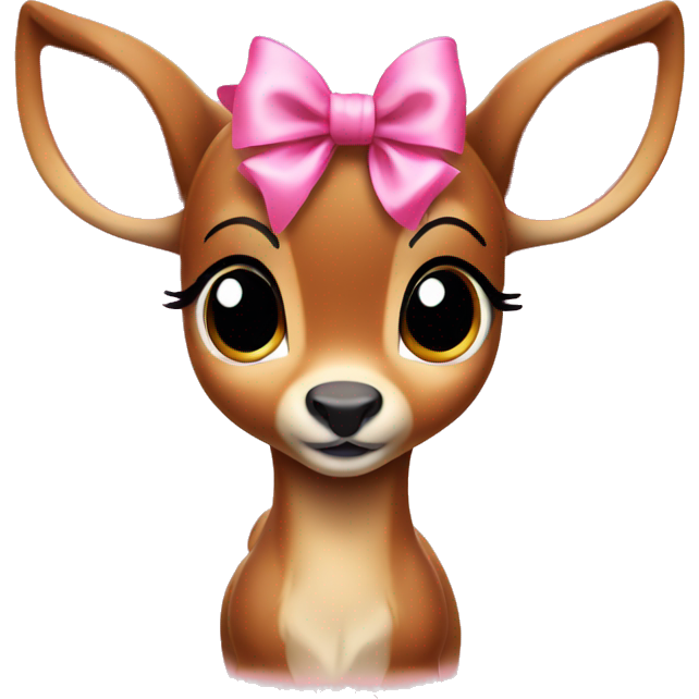 Cute bambi with pink bow
