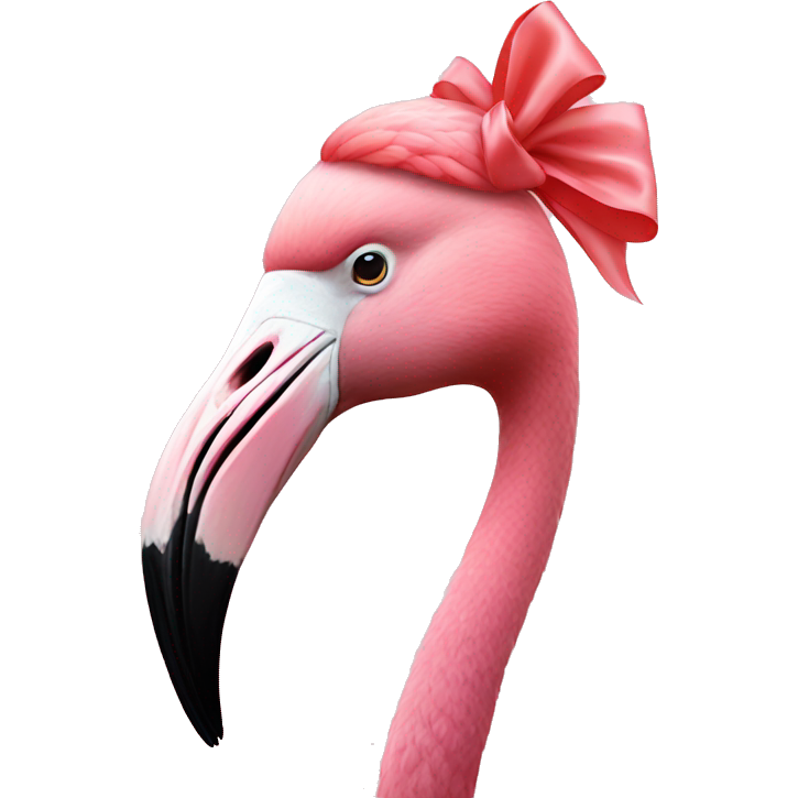 Flamingo with bow on head