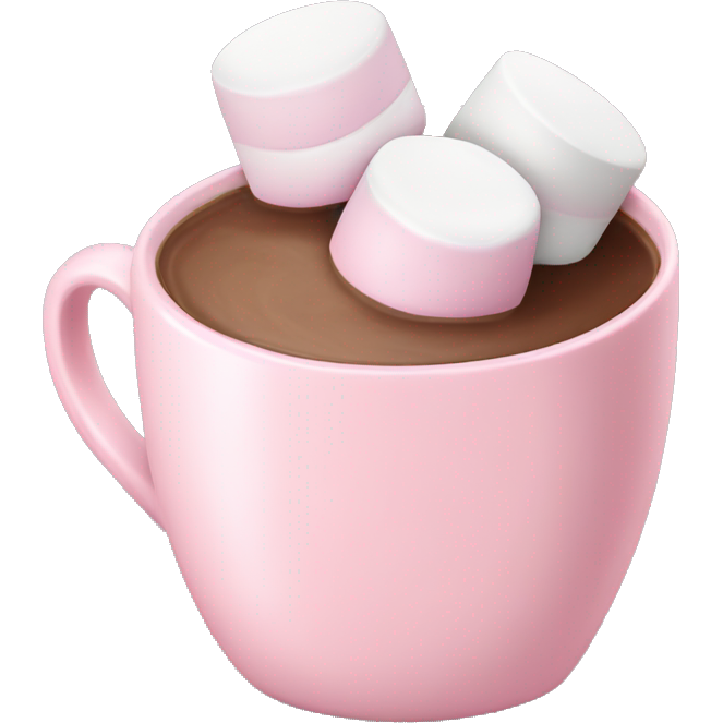 Light Pink mug of hot chocolate with marshmallows