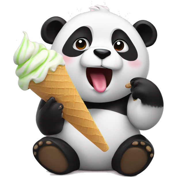 Panda eating ice cream