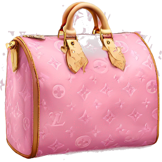 Pink Louis Vuitton bag with Louis Vuitton logo pattern