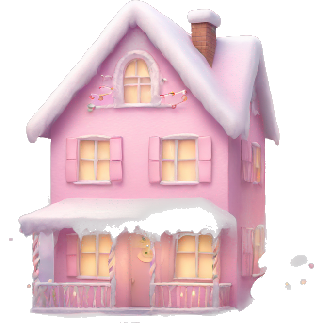 Pink pastel house with design Christmas cute