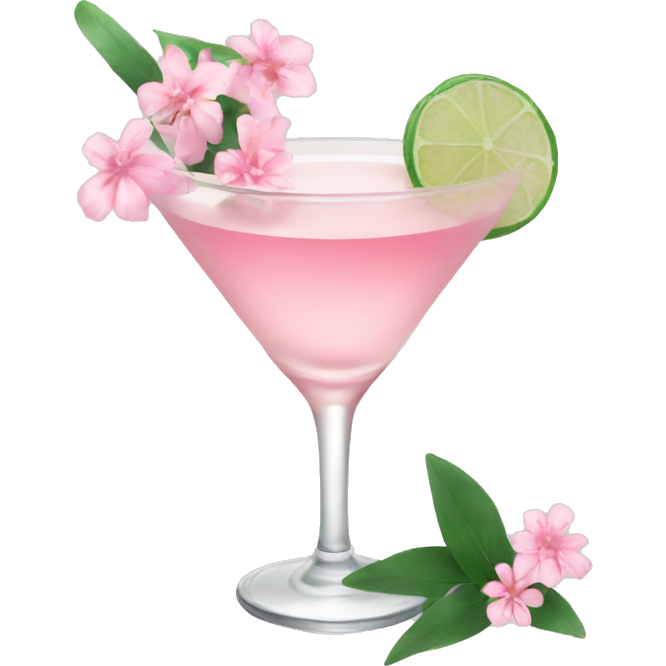 Cocktail with light pink flowers