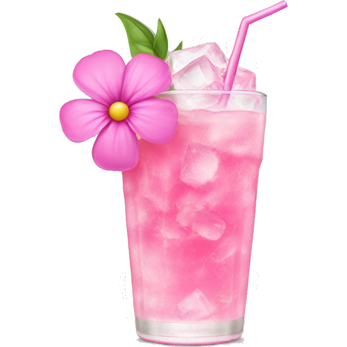 Flower pink drink with ice