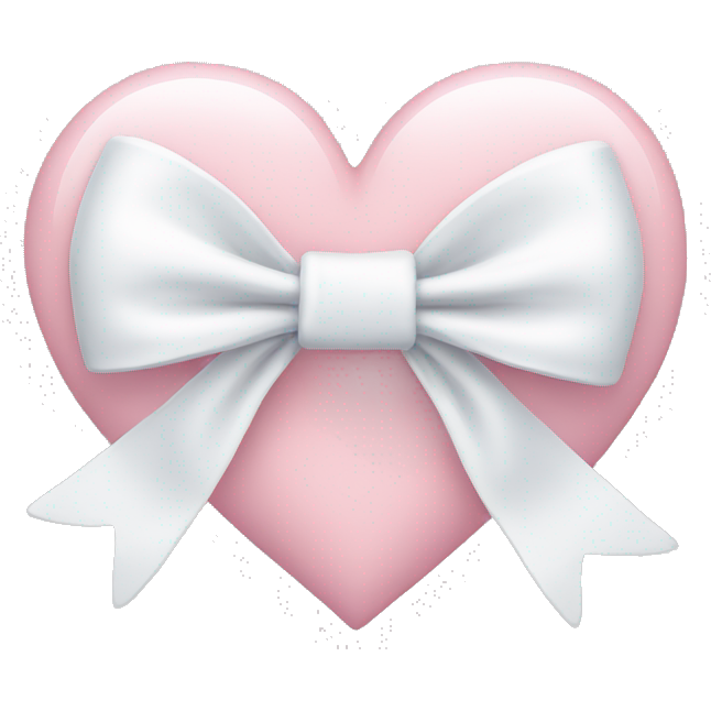 Pastel pink heart with white bow