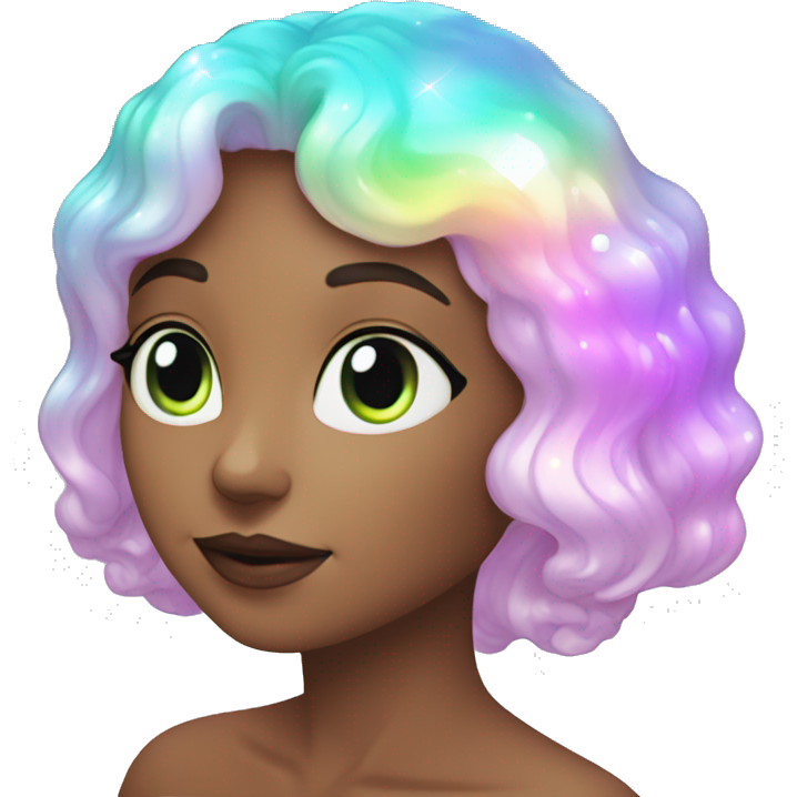 Shiny Pastel Rainbow Sparkle Iridescent Nebula Gemstone