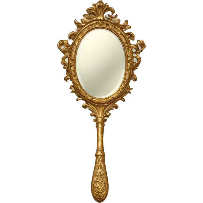 Vintage rococo hand mirror
