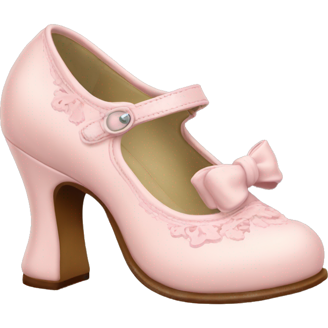 Vintage rococo pale pink mary jane shoes