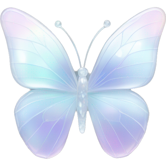 Pastel white iridescent glass crystal butterfly