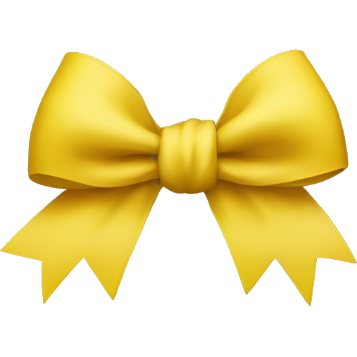 Yellow bow with the word us in black