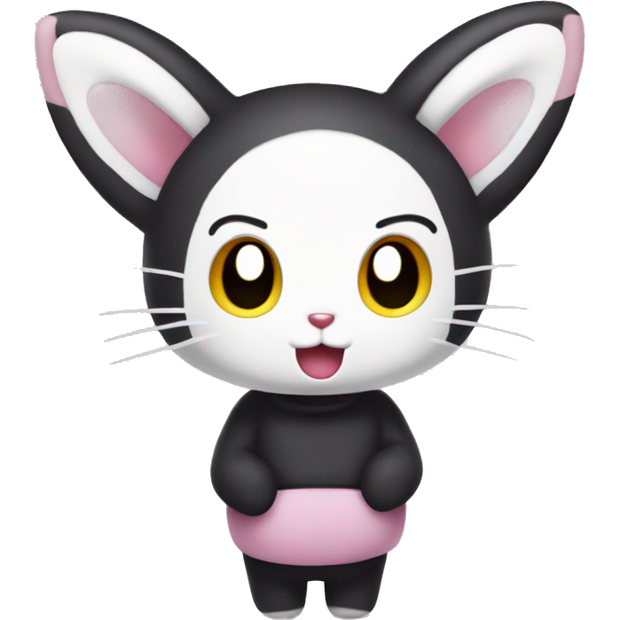 Hello Kitty Kuromi Bunny with silly facial expressions