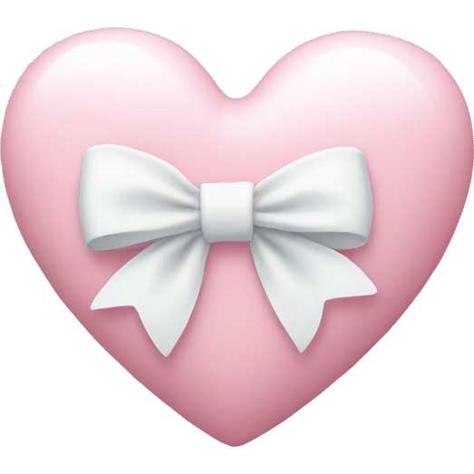 Pastel pink heart with white bow