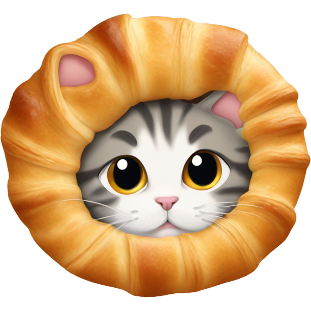 Cat in a croissant
