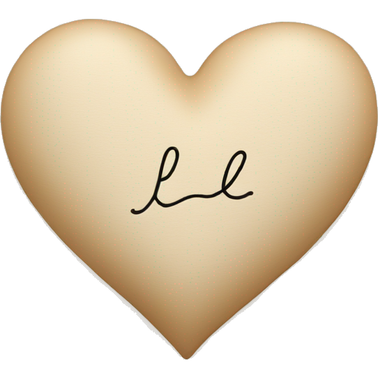 Beige heart with “LL” in handwriting inside the heart