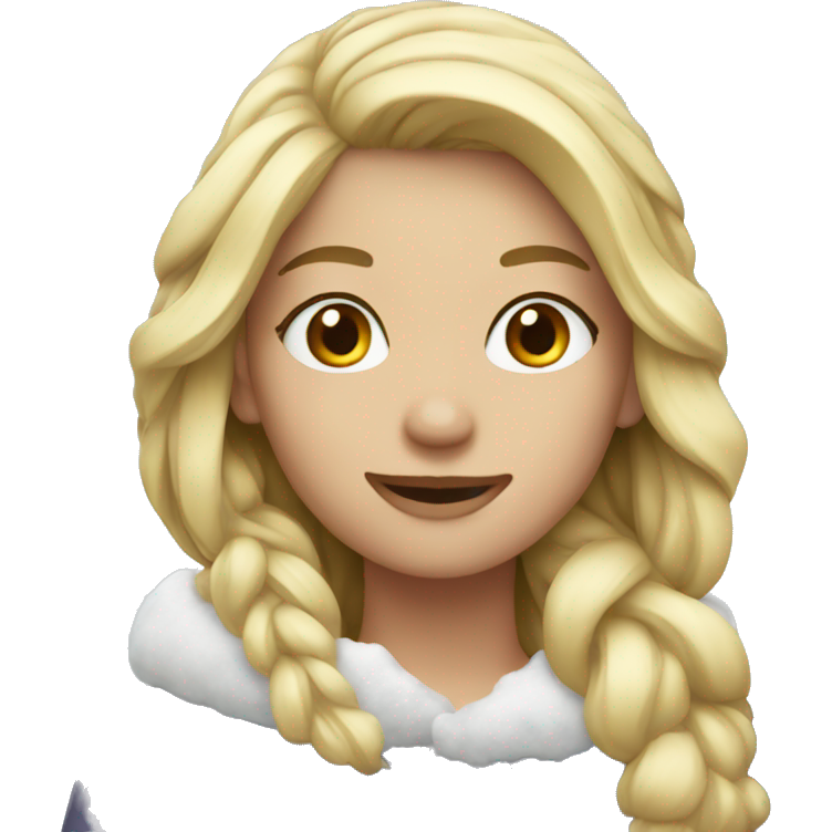 Blond girl with snow