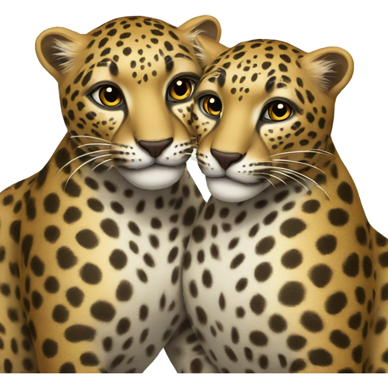 Two leopards love each other
