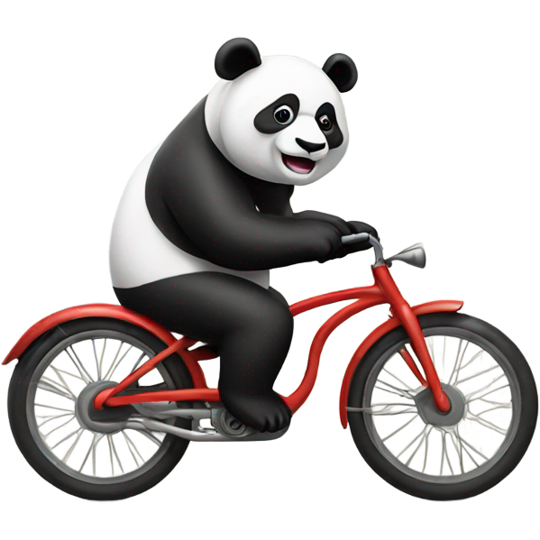 Panda on bike