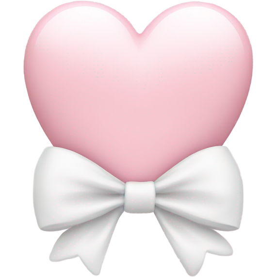 Pastel pink heart with white bow