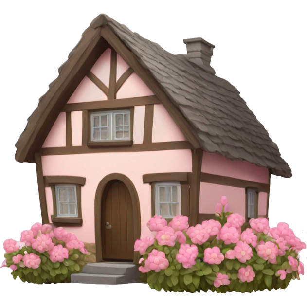 Cottage with pink flowers
