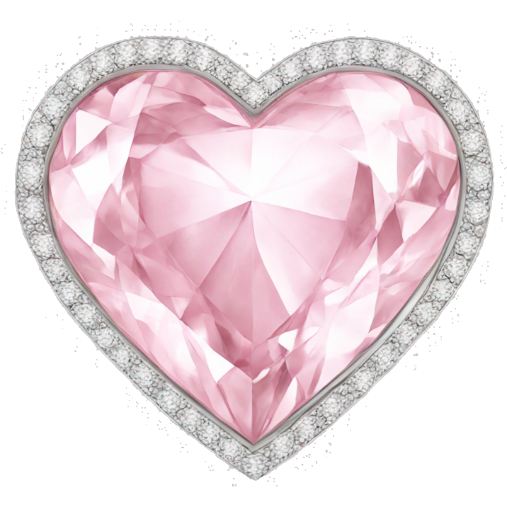 Diamond silver ring light pink heart