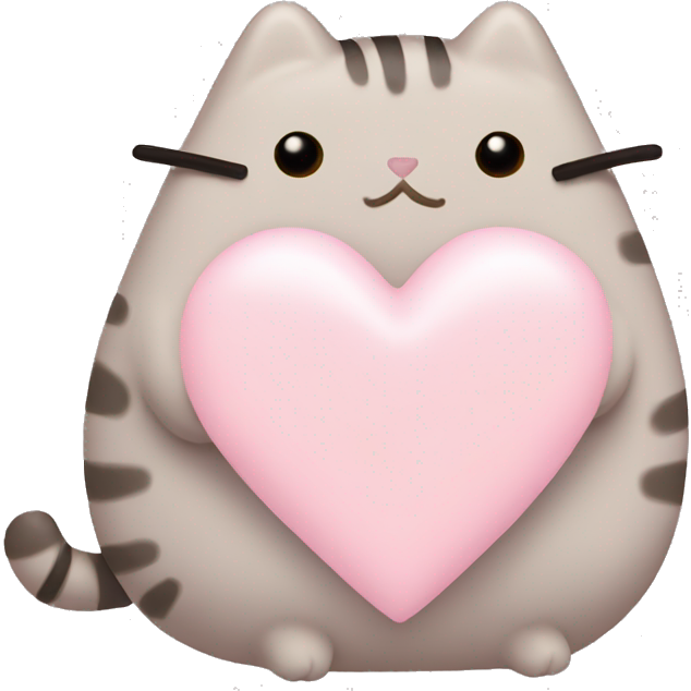 Pusheen light pink heart