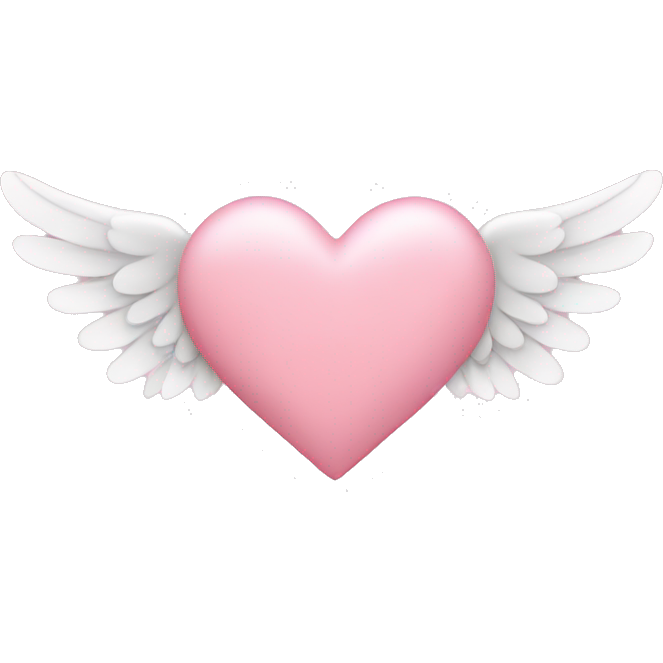 Soft pink heart with wings