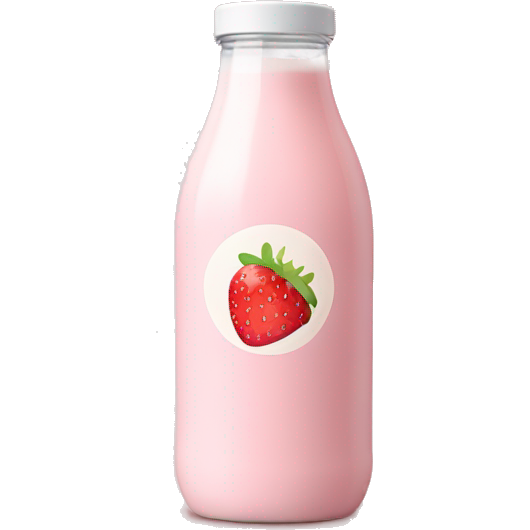 Strawberry milk in a soft pink bottle