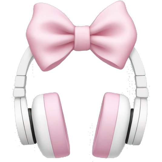White headphones with soft pink bow