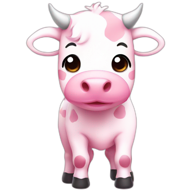 Pink cute cow chibi