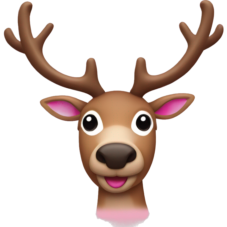 Reindeer with pink ears